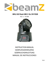 Beamz MHL108 Wash MK3 18x 3W RGB Gebrauchsanleitung