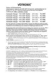 Votronic VAC 2416 Montage- Und Bedienungsanleitung