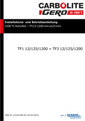 Carbolite Gero TF1 12/125/1200 Installation Und Betriebsanleitung