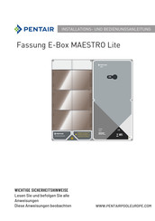 Pentair Fassung E-Box MAESTRO Lite Installations- Und Bedienungsanleitung
