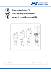 PS Automation PSL201 Kurz- Betriebsanleitung