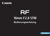 Canon RF 16mm F2.8 STM Bedienungsanleitung