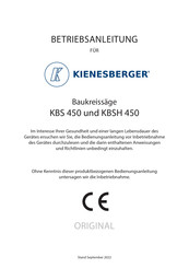Kienesberger KBSH 450 Betriebsanleitung