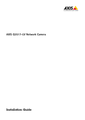 Axis Q3517 LV Installationsanleitung