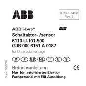 ABB GJB 000 6151 A 0187 Betriebsanleitung