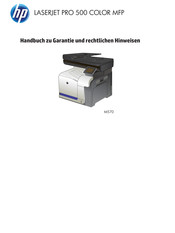 HP LaserJet Pro 500 Color MFP M570 Handbuch Zu Garantie Und Rechtlichen Hinweisen