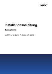 NEC MultiSync MA Serie Installationsanleitung