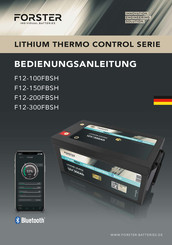 Forster LITHIUM THERMO CONTROL Serie Bedienungsanleitung