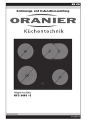 Oranier KFC 9866 15 Bedienungs- Und Installationsanleitung