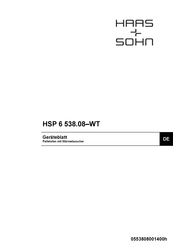 HAAS + SOHN HSP 6 538.08-WT Geräteblatt