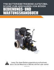 National Flooring Equipment 7700-EUR Bedienungs- Und Wartungshandbuch