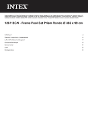 Intex Frame Pool Set Prism Rondo Benutzerhandbuch