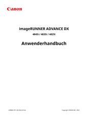 Canon imageRUNNER ADVANCE DX 4845i Anwenderhandbuch