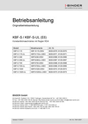 Binder 9020-0372 Betriebsanleitung