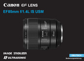 Canon EF85mm f/1.4L IS USM Bedienungsanleitung