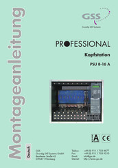 GSS PROFESSIONAL PSU 8-16 A Montageanleitung