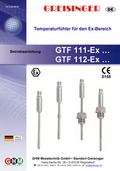 GREISINGER GTF 112-Ex Serie Betriebsanleitung