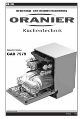 Oranier GAB 7579 Bedienungs- Und Installationsanleitung