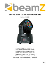 Beamz MHL108 Wash MK3 18x 3W RGB Gebrauchsanleitung