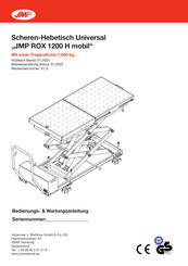 JMP ROX 1200 H mobil Bedienungs- & Wartungsanleitung