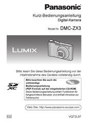 Panasonic Lumix DMC-ZX3 Kurzbedienungsanleitung