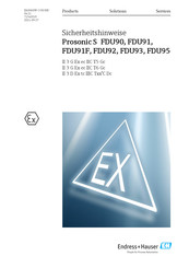 Endress+Hauser Prosonic S FDU95 Sicherheitshinweise