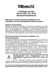 Albrecht INV 300 12/24 Benutzerinformationen Und Anweisungen