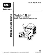 Toro TimeCutter ZS 3200 Bedienungsanleitung