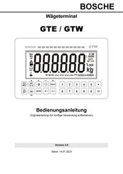 Bosche GTW Bedienungsanleitung