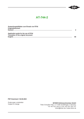 Bitzer AT-744-2 Anwendungsleitfaden