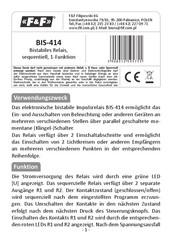 F&F BIS-414 Bedienungsanleitung