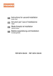 Franke FDF 9274 I XS-CH Bedienungsanleitung Und Installation