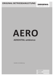 Siegenia AERO AEROVITAL ambience Originalbetriebsanleitung