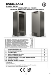 Hoshizaki Premier BW80 Bedienungs-, Wartungs- Und Installationshandbuch