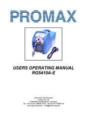Promax RG 5410A-E Bedienungsanleitung