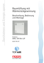 ROOS WRG AIR Mini UP Beschreibung, Bedienung Und Montage