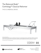 Balanced Body Contrology Classical Reformer Bedienungsanleitung