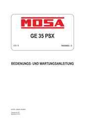 Mosa GE 35 PSX Bedienungs- Und Wartungsanleitung