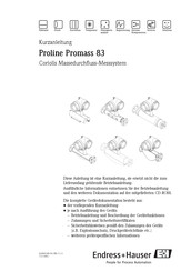 Endress+Hauser Proline Promass 83 Kurzanleitung