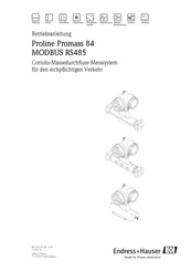 Endress+Hauser Proline Promass 84 Modbus RS485 Betriebsanleitung