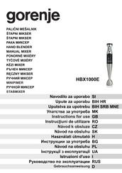 Gorenje HBX1000E Gebrauchsanweisung
