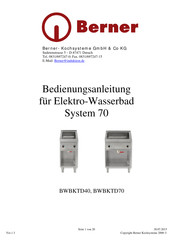 Berner System 70 Bedienungsanleitung