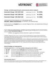 Votronic VAC 2416 Fc2A Montage- Und Bedienungsanleitung