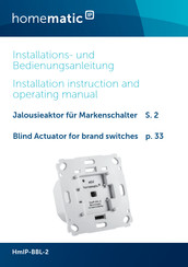 HomeMatic IP HmIP-BBL-2 Installations- Und Bedienungsanleitung