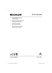 EINHELL TE-CC 2025 UF/S Originalbetriebsanleitung