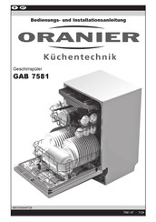 Oranier GAB 7581 Bedienungs- Und Installationsanleitung