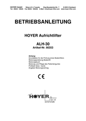 Hoyer ALH-30 Betriebsanleitung