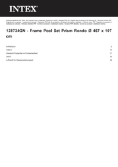Intex Frame Pool Set Rondo Benutzerhandbuch