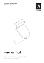 VALLONE vao urinal Technische Informationen
