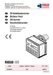 Riello Burners G5 Montage Und Bedienungs Anleitung